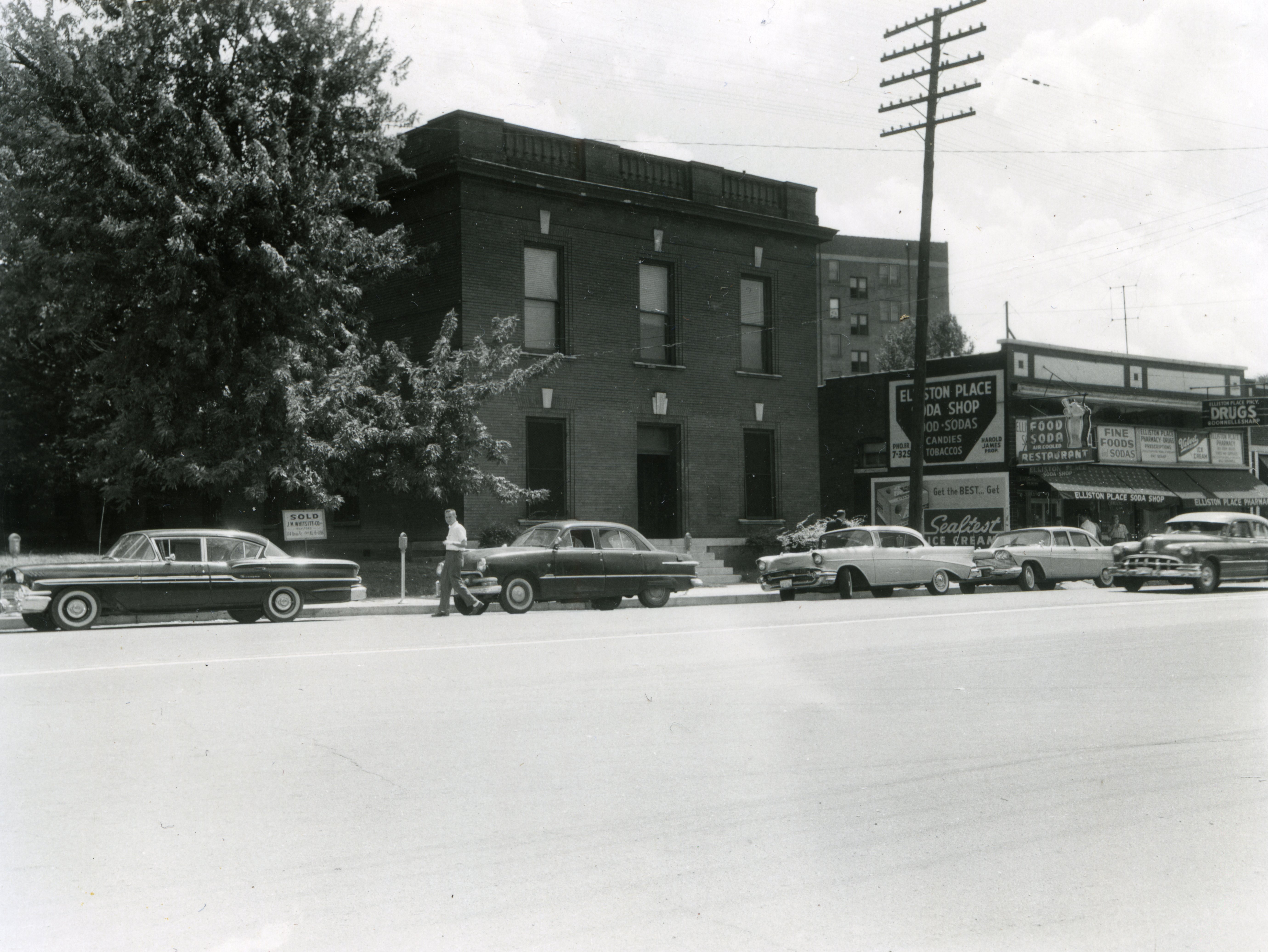 View of Elliston Place Soda Shop, circa 1960