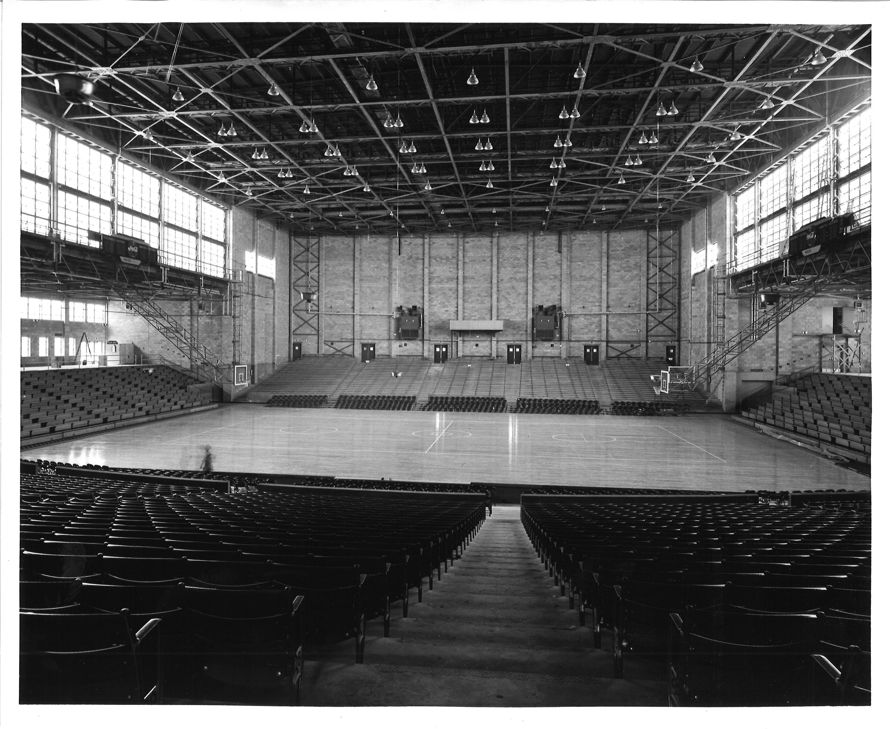 Inside Memorial Gymnasium, circa 1960's
