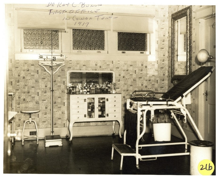 Figure VIII. Dr. Bunch's medical office in Cowan, Tennessee, date: 1917. 