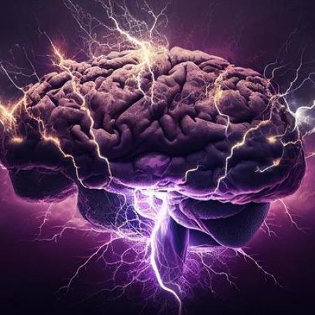 Brain Image with lightning 